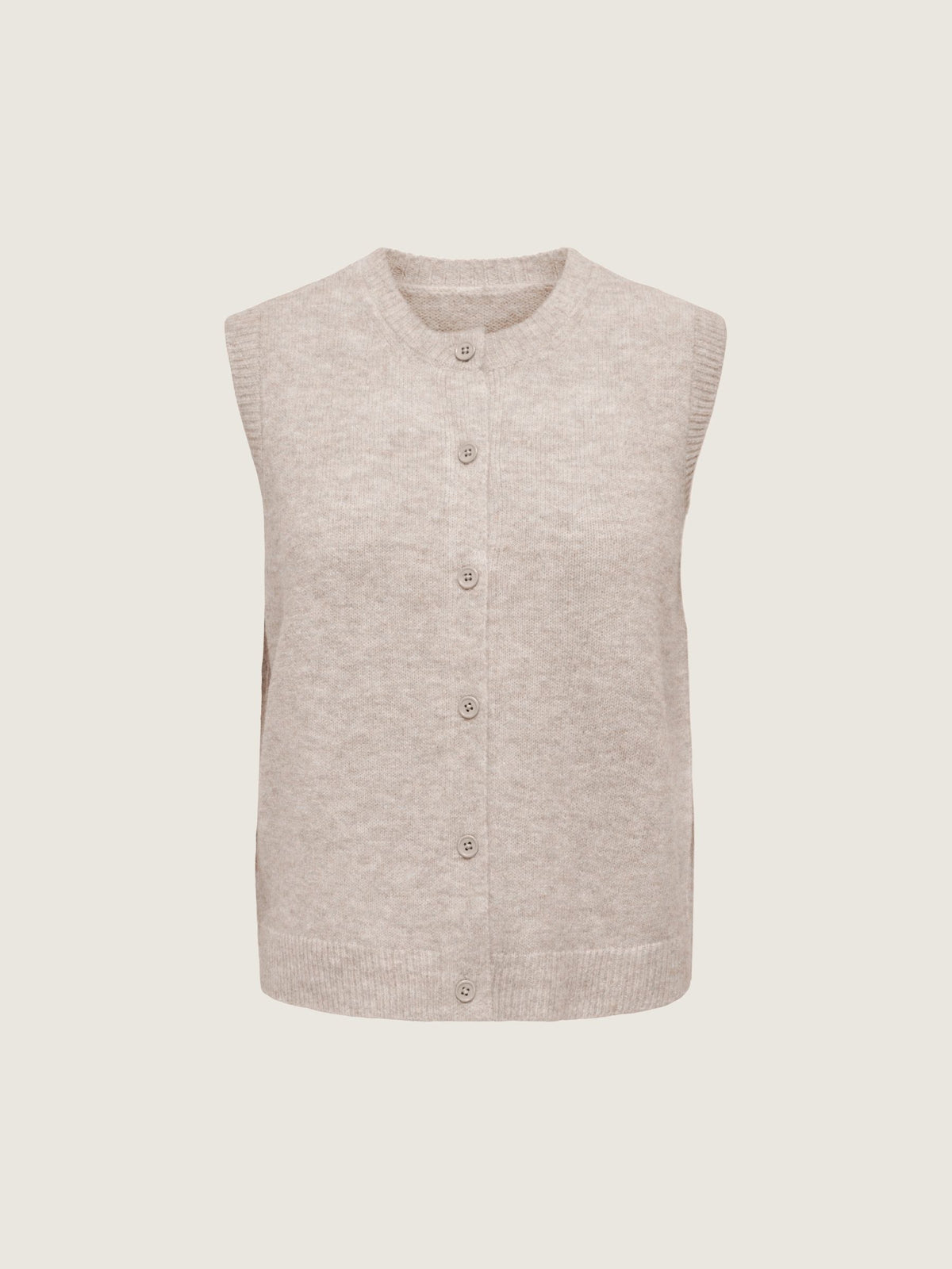 ONLY - Olivia Knit Sweater Vest - Hummus Melange