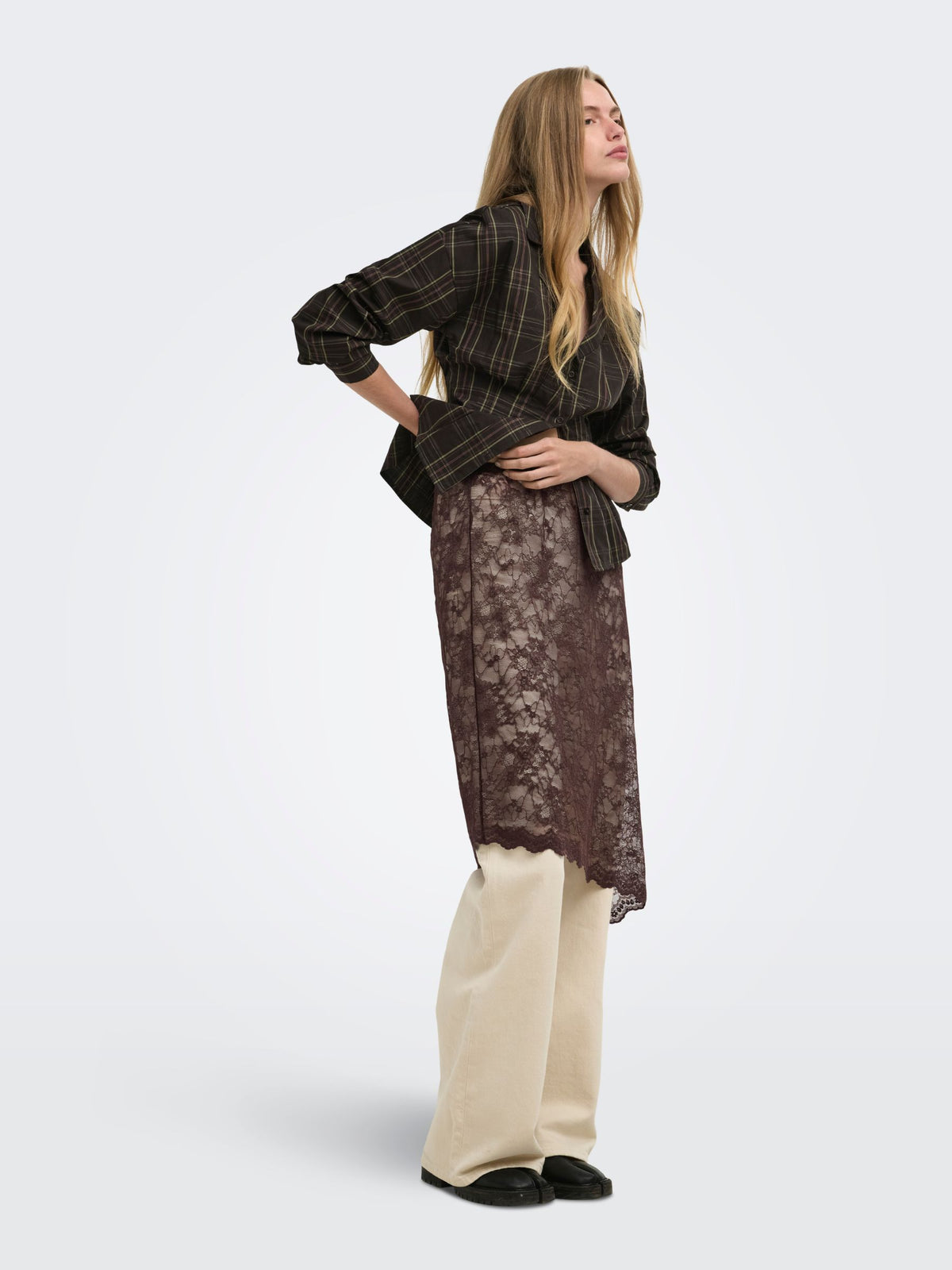 ONLY - Soba Lace Asymmetric Skirt - 