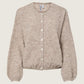PIECES - Allie Crewneck Cardigan - Greige Melange
