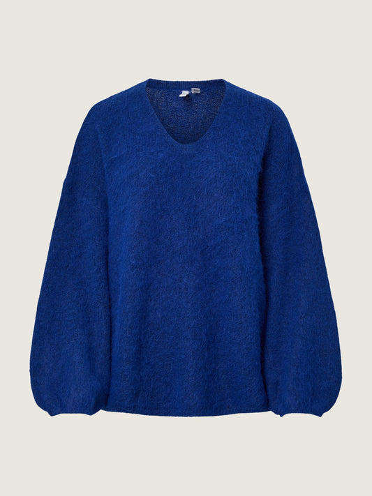 PIECES - Allie V-neck Sweater - Bluing Melange