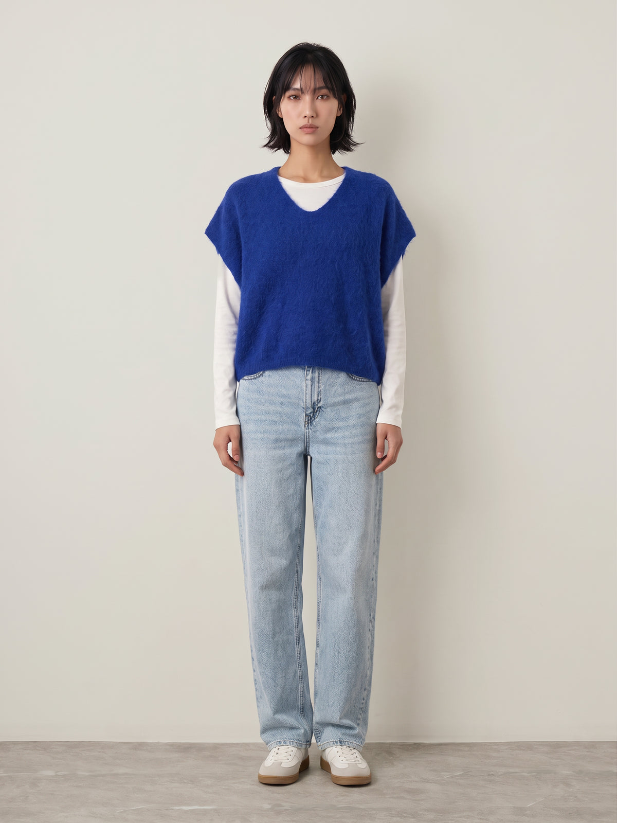 PIECES - V-neck Sweater Vest - 