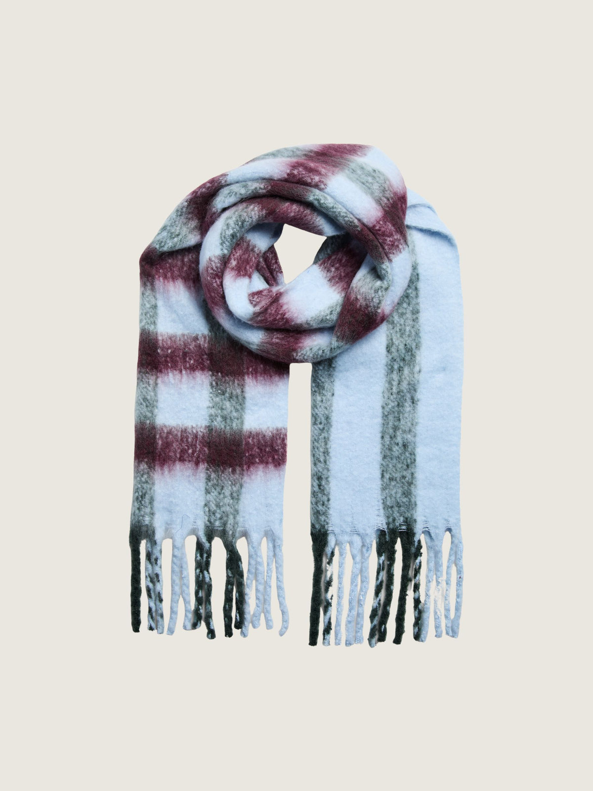PIECES - Bea Long Scarf - Cashmere Blue / New Winetasting / Dark Spruce