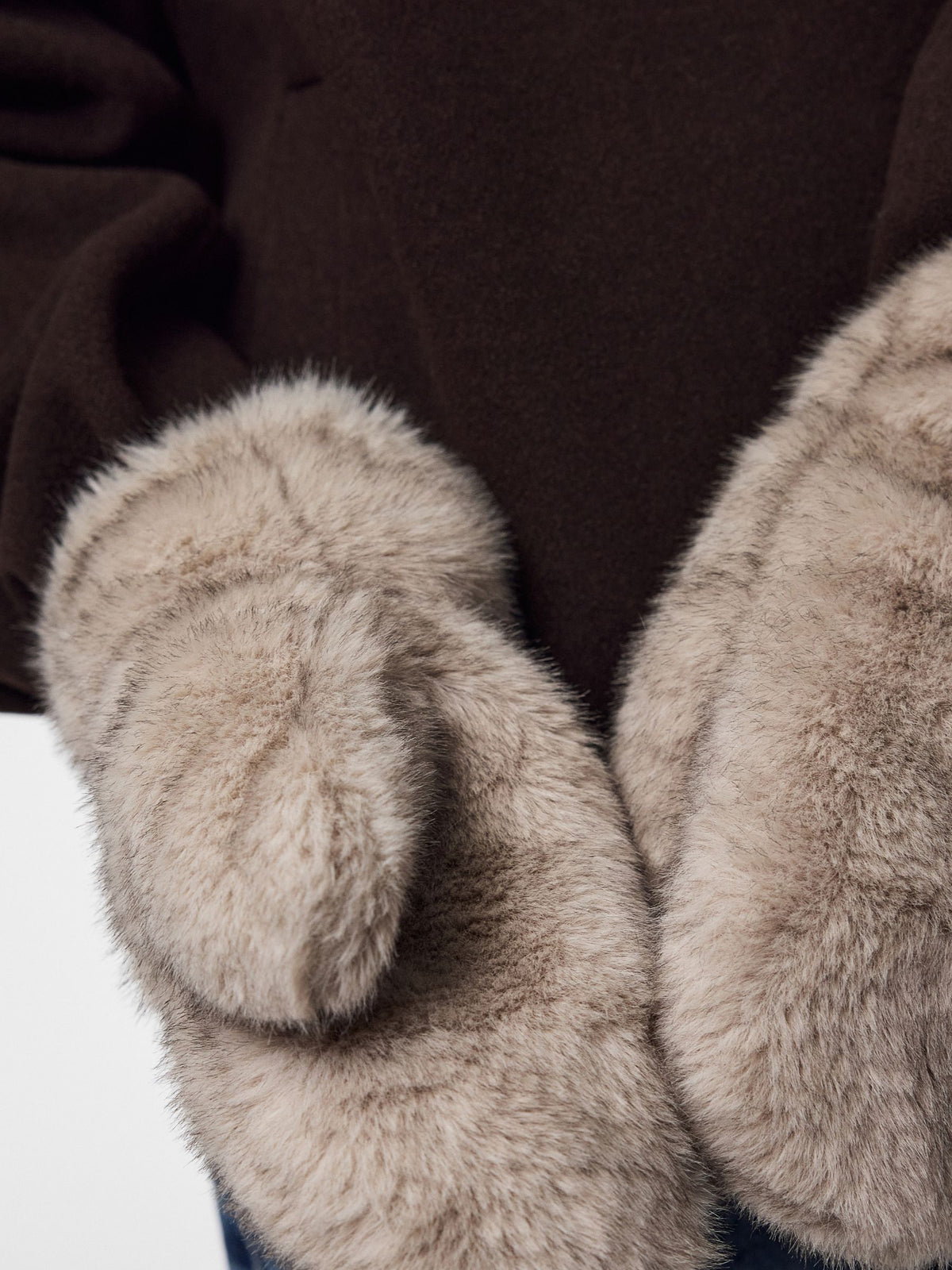 PIECES - Jutlandia Faux Fur Mittens - 
