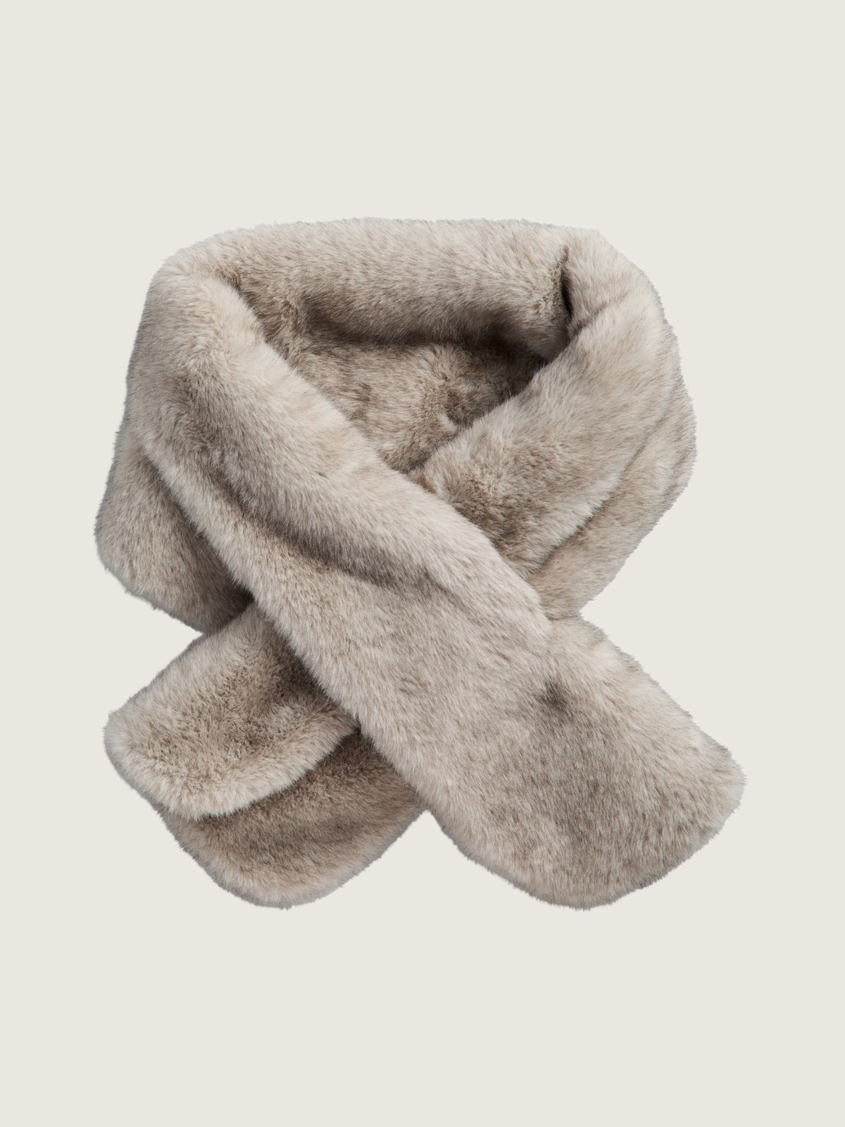 PIECES - Jutlandia Faux Fur Scarf - Greige