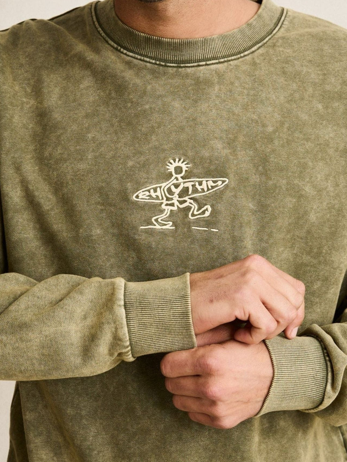 RHYTHM - Drifter Salt Wash Crewneck Sweatshirt - 
