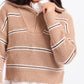 SADIE & SAGE - Warm Chai Quarter Zip Pullover Sweater - 