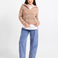 SADIE & SAGE - Warm Chai Quarter Zip Pullover Sweater - 