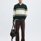 SELECTED - Dane Knit Striped Polo Sweater - 