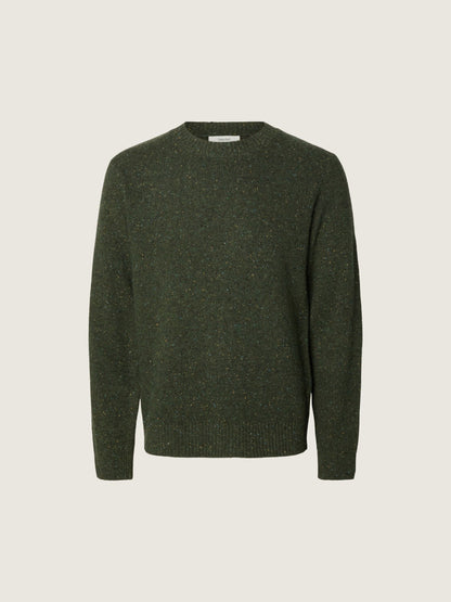 SELECTED - Neil Neps Crewneck Sweater - Forest Night