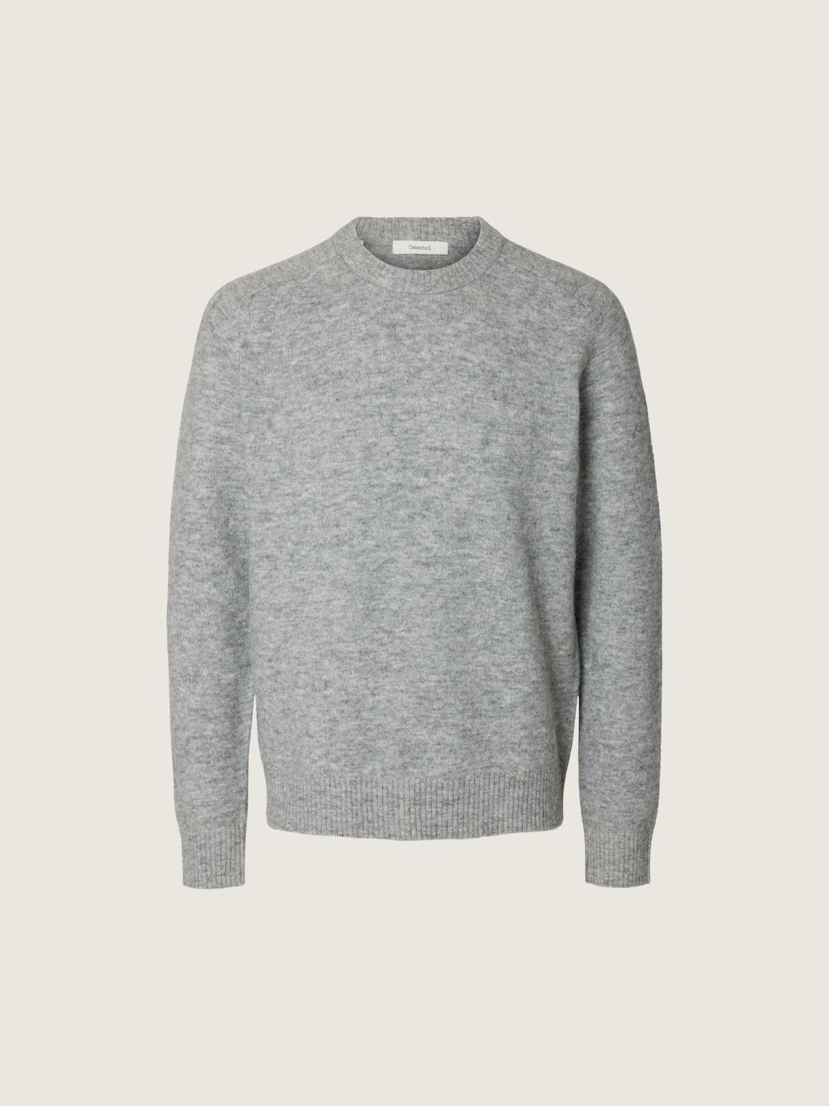 SELECTED - Rai Crewneck Sweater - Light Grey Melange