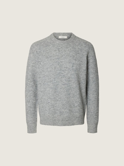 SELECTED - Rai Crewneck Sweater - Light Grey Melange