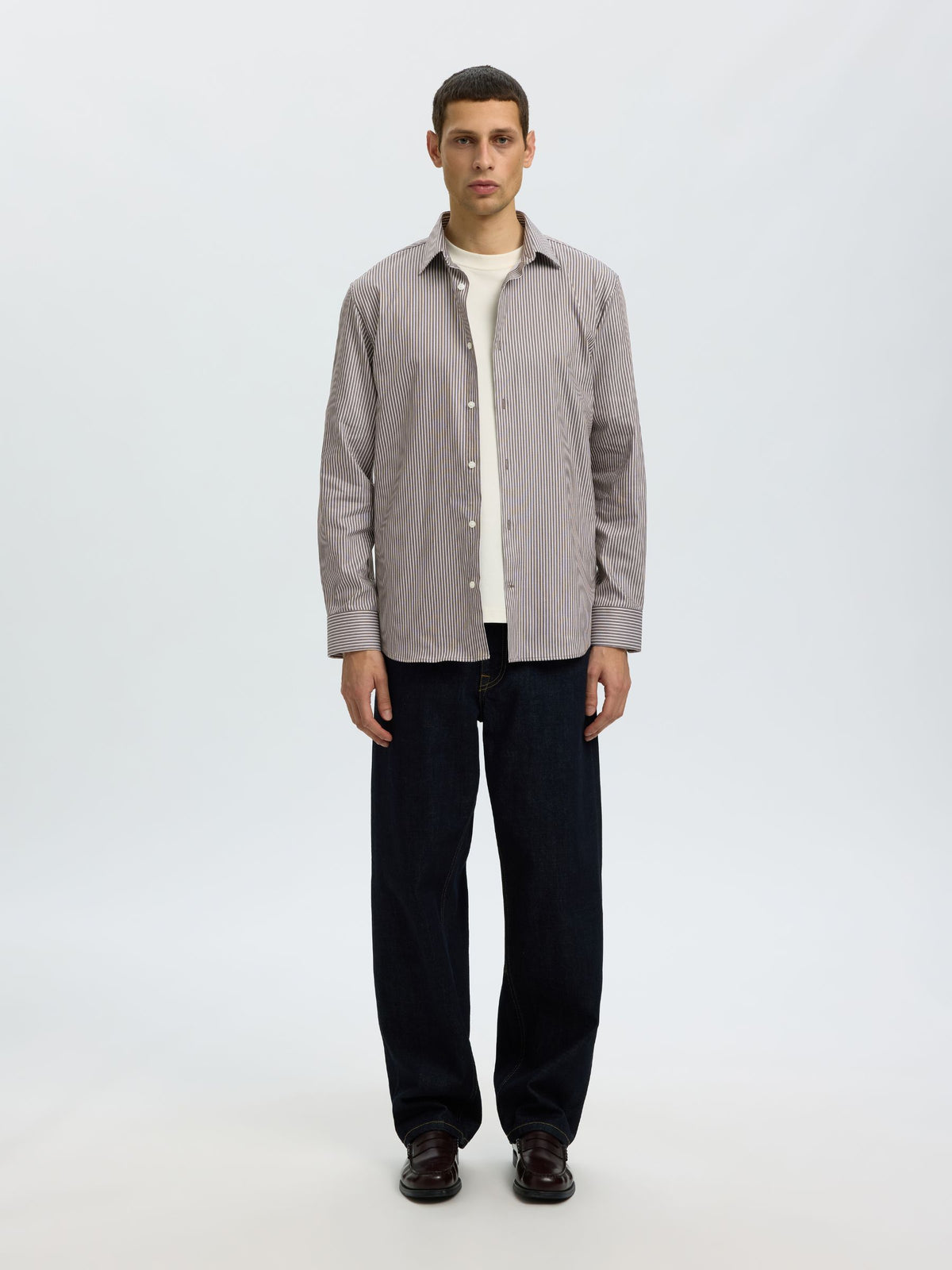 SELECTED - Slim Performance Striped Shirt - 
