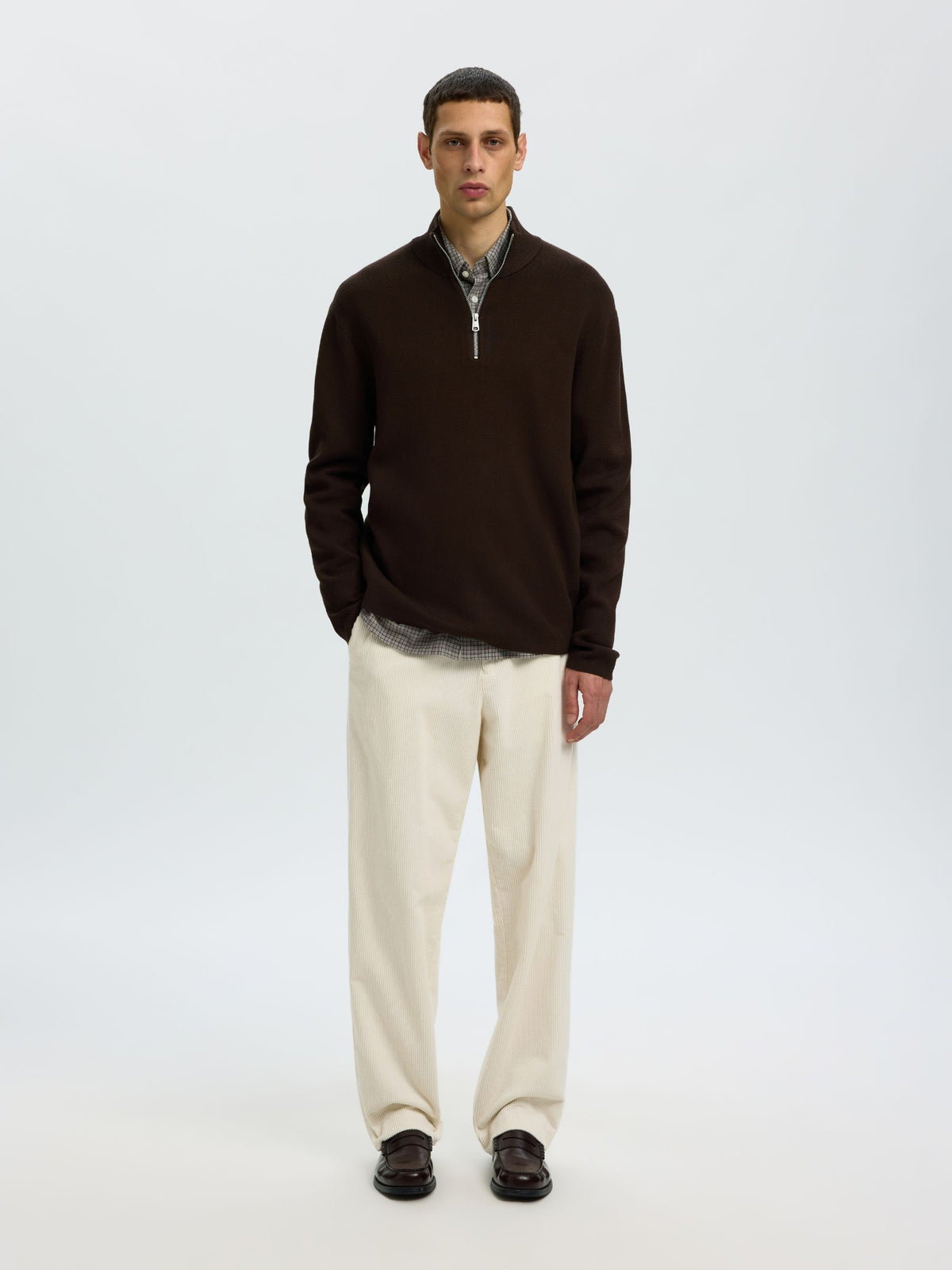 SELECTED - Teller Half-Zip Knit Pullover Sweater - 