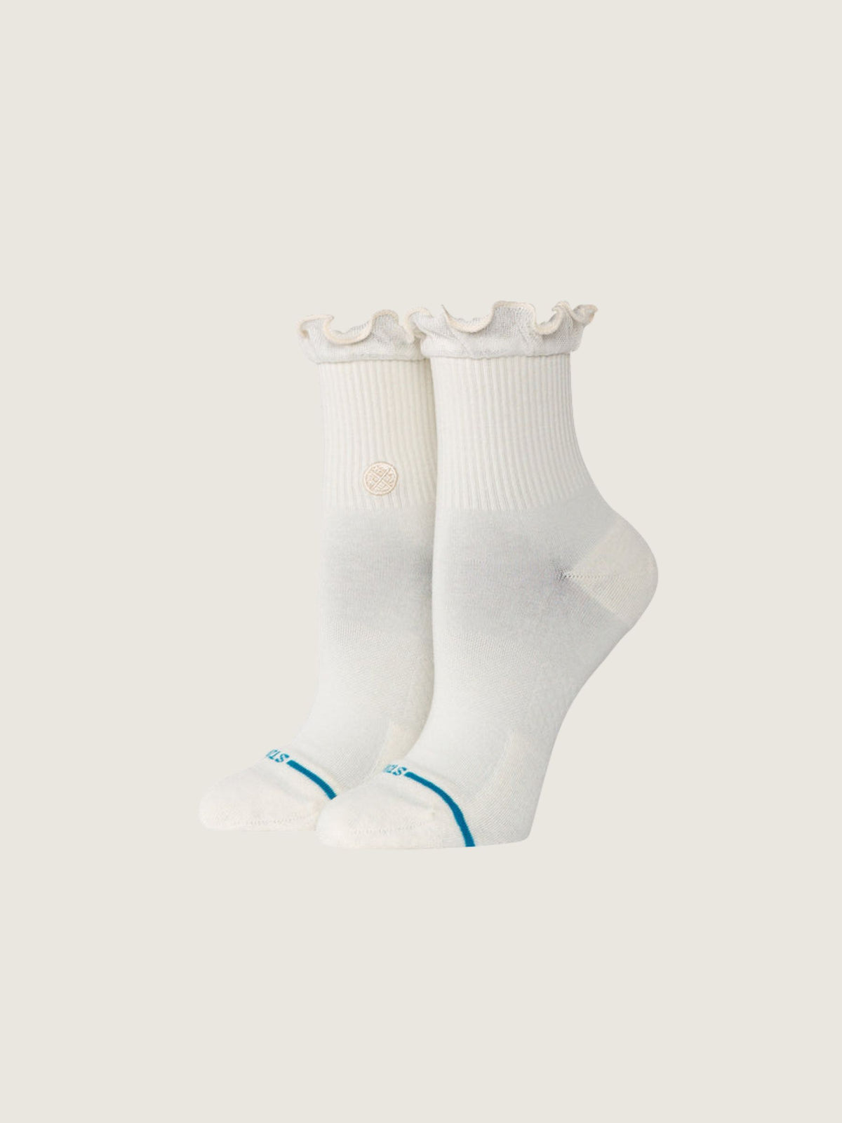 STANCE - Women's Ruffle Icon Quarter Socks - Ivory