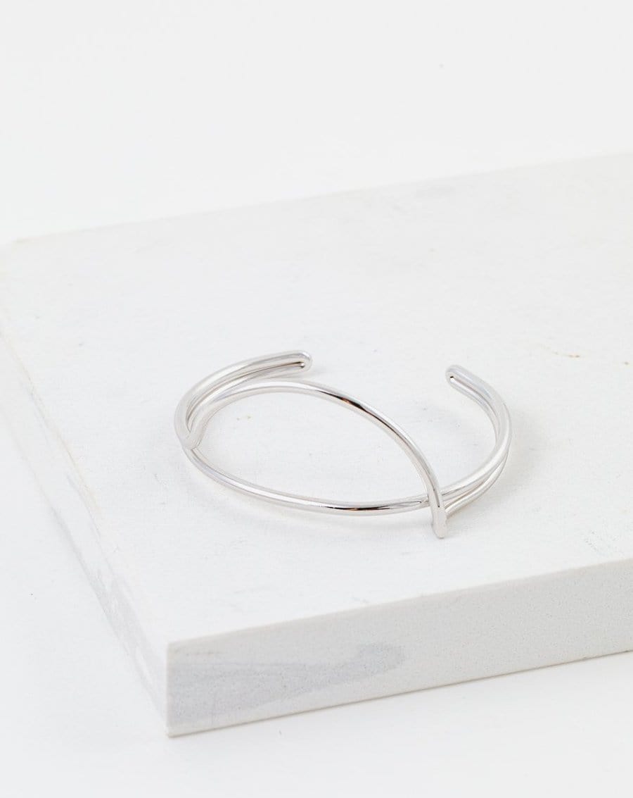 LOVER'S TEMPO - Half Moon Bangle - Silver Plated