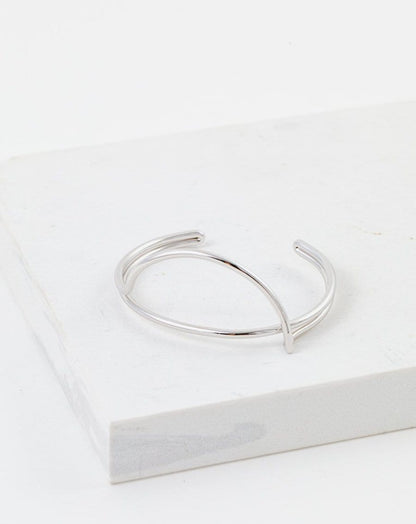 LOVER'S TEMPO - Half Moon Bangle - Silver Plated